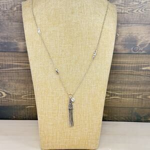 Silpada N3112 Necklace 925 Sterling Silver Taos CZ Fringe Tassel Pendant